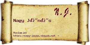 Nagy Jónás névjegykártya